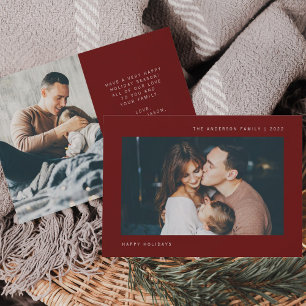 Eenvoudige wensen   Minimale foto van twee Feestdagenkaart