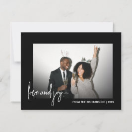 Eenvoudige Wensen Minimalistische Foto Zwart en Wi Feestdagenkaart