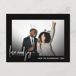 Eenvoudige wensen Minimalistische foto Zwart-wit Feestdagenkaart