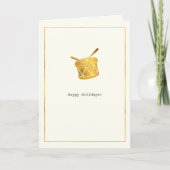 Eenvoudige wensen · Minimalistische Gold Drum Chri Feestdagen Kaart (Voorkant)