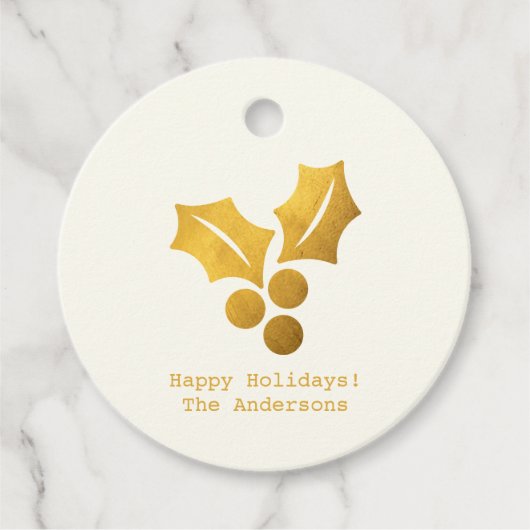 Eenvoudige wensen · Minimalistische gouden Holly K Bedankjes Labels (Voorkant)