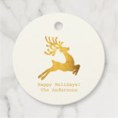 Eenvoudige wensen · Minimalistische gouden rendier Bedankjes Labels (Voorkant)