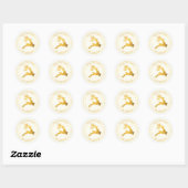 Eenvoudige wensen · Minimalistische gouden rendier Ronde Sticker (Vel)