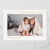 Eenvoudige Wensen | Minimalistische Twee Foto's Folie Feestdagenkaart (Voorkant)