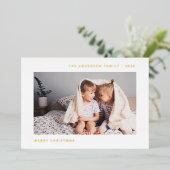 Eenvoudige Wensen | Minimalistische Twee Foto's Folie Feestdagenkaart (Staand Voorkant)