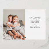 Eenvoudige Wensen | Minimalistische Twee Foto's Folie Feestdagenkaart (Achterkant)