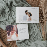 Eenvoudige wensen | Twee foto-bruiloft Save The Date<br><div class="desc">Deze moderne en minimalistische bruiloft bewaart de datumfotokaarten twee van uw favoriete persoonlijke foto's,  met eenvoudige zwarte tekst en een elegant zwart-wit ontwerp.</div>