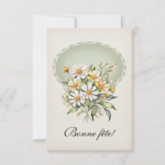 Eenvoudige wenskaart, madeliefje op het platteland bedankkaart