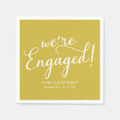 Eenvoudige We're Engaged Bruiloft Servetten (Voorkant)