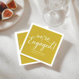 Eenvoudige We're Engaged Verlovingsfeest Gouden Se Servet