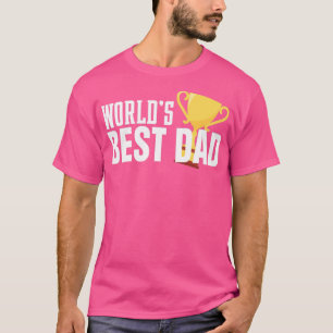 Eenvoudige werelden Best Dad Typografie met Trophy T-shirt