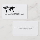 Eenvoudige wereldkaart internationale handel zwart visitekaartje (Voorkant / Achterkant)