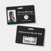 Eenvoudige Werknemer Badge Aanpasbare Naam Tag (Voor- en achterkant)