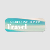 Eenvoudige werknemer Wit Blauw Reizen Naamplaatje (Voorkant)