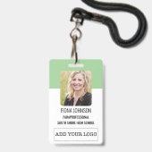 Eenvoudige werknemerslogo foto ID barcode Badge (Voorzijde met lanyard)