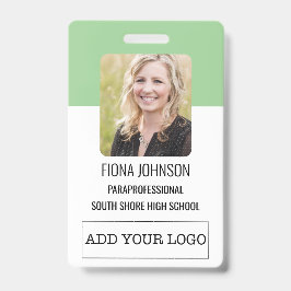 Eenvoudige werknemerslogo foto ID barcode Badge
