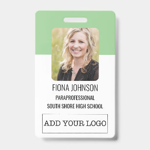Eenvoudige werknemerslogo foto ID barcode Badge