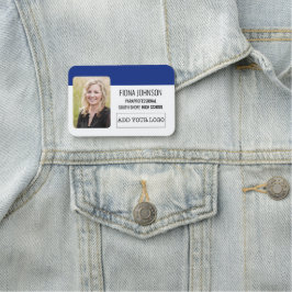 Eenvoudige werknemerslogo-foto naamplaatje