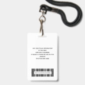 Eenvoudige werknemerslogo fotobarcode ID Badge (Achterkant met lanyard)