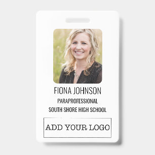 Eenvoudige werknemerslogo fotobarcode ID Badge