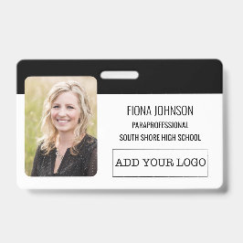 Eenvoudige werknemerslogo fotobarcode ID Badge
