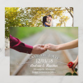 Eenvoudige wervelende bruiloft Save the Date (Voorkant / Achterkant)