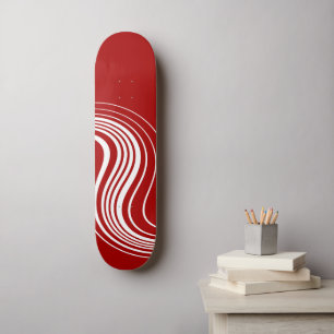 Eenvoudige werveling in rood en wit persoonlijk skateboard