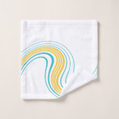Eenvoudige werveling - Turquoise en Geel Bad Handdoek (Wasdoekje)