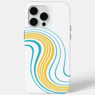 Eenvoudige werveling - Turquoise en Geel iPhone 15 Pro Max Hoesje