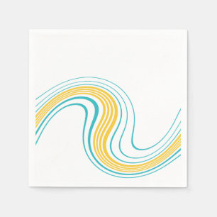 Eenvoudige werveling - Turquoise en Geel Servet
