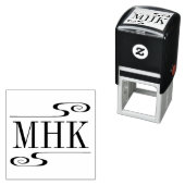 Eenvoudige wervelingen Monogram Initialen Zelfinktende Stempel (In situ)