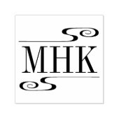 Eenvoudige wervelingen Monogram Initialen Zelfinktende Stempel (Design)