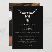 Eenvoudige Westerne Boheemse Koe schedel foto brui Kaart (Voorkant / Achterkant)