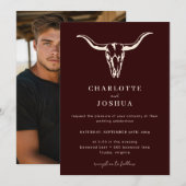 Eenvoudige Westerne Boheemse Koe schedel foto brui Kaart (Voorkant / Achterkant)