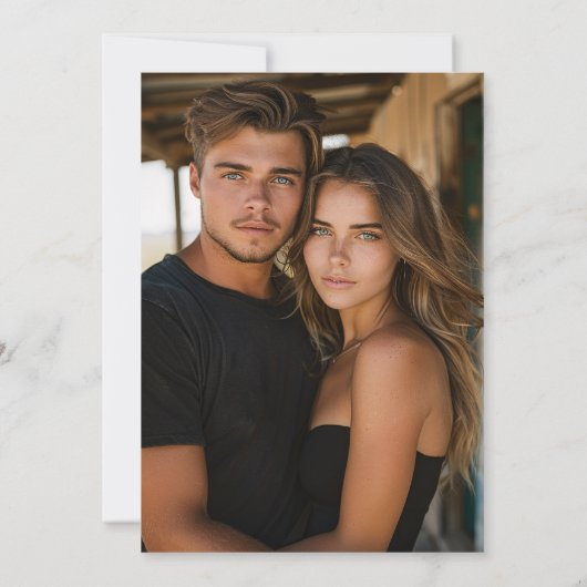 Eenvoudige Westerne Boheemse Koe schedel foto brui Kaart (Achterkant)