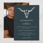 Eenvoudige Westerne Boheemse Koe schedel foto brui Kaart (Voorkant / Achterkant)