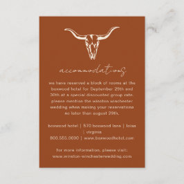 Eenvoudige Westerne Boheemse Koe Skull Accommodati Informatiekaartje