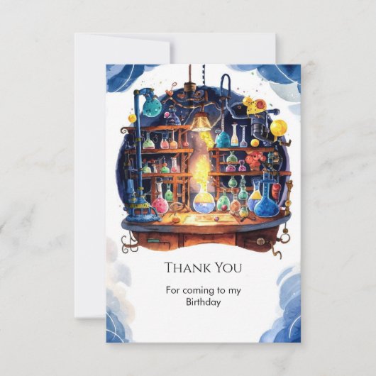 Eenvoudige Wetenschap Pret Wetenschapper Verjaarda Bedankkaart (Voorkant)