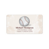 Eenvoudige  Whimsical Baseball Minimalist Etiket (Voorkant)