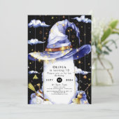 Eenvoudige Whimsical Fun Wizard Verjaardag Kaart (Staand voorkant)