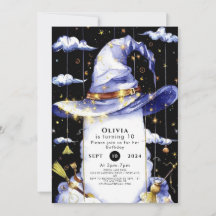 Eenvoudige Whimsical Fun Wizard Verjaardag