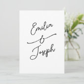 Eenvoudige Whimsical Handgeschreven Bewaar de Datu Save The Date (Staand voorkant)