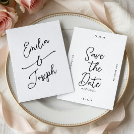 Eenvoudige Whimsical Handgeschreven Bewaar de Datu Save The Date