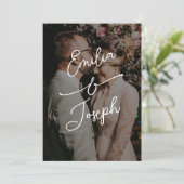 Eenvoudige Whimsical Handgeschreven Bewaar de Datu Save The Date (Staand voorkant)
