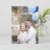 Eenvoudige Whimsical Kerst Script Foto Familie (Staand voorkant)