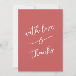 Eenvoudige Whimsical Liefde en Dank Handgeschreven Bedankkaart