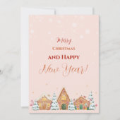 Eenvoudige Whimsical Pastel Roze Platte Kerstkaart (Voorkant)