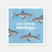 Eenvoudige whimsical Pool Party Sharks Blue Ocean  Servet (Voorkant)