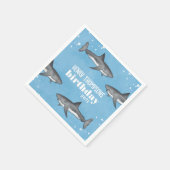 Eenvoudige whimsical Pool Party Sharks Blue Ocean  Servet (Hoek)
