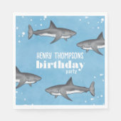 Eenvoudige whimsical Pool Party Sharks Blue Ocean Servet (Voorkant)